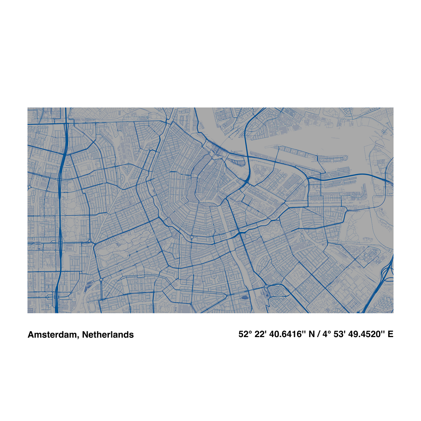 Blue City Line | Premium Map Wallpaper Set (M-003)
