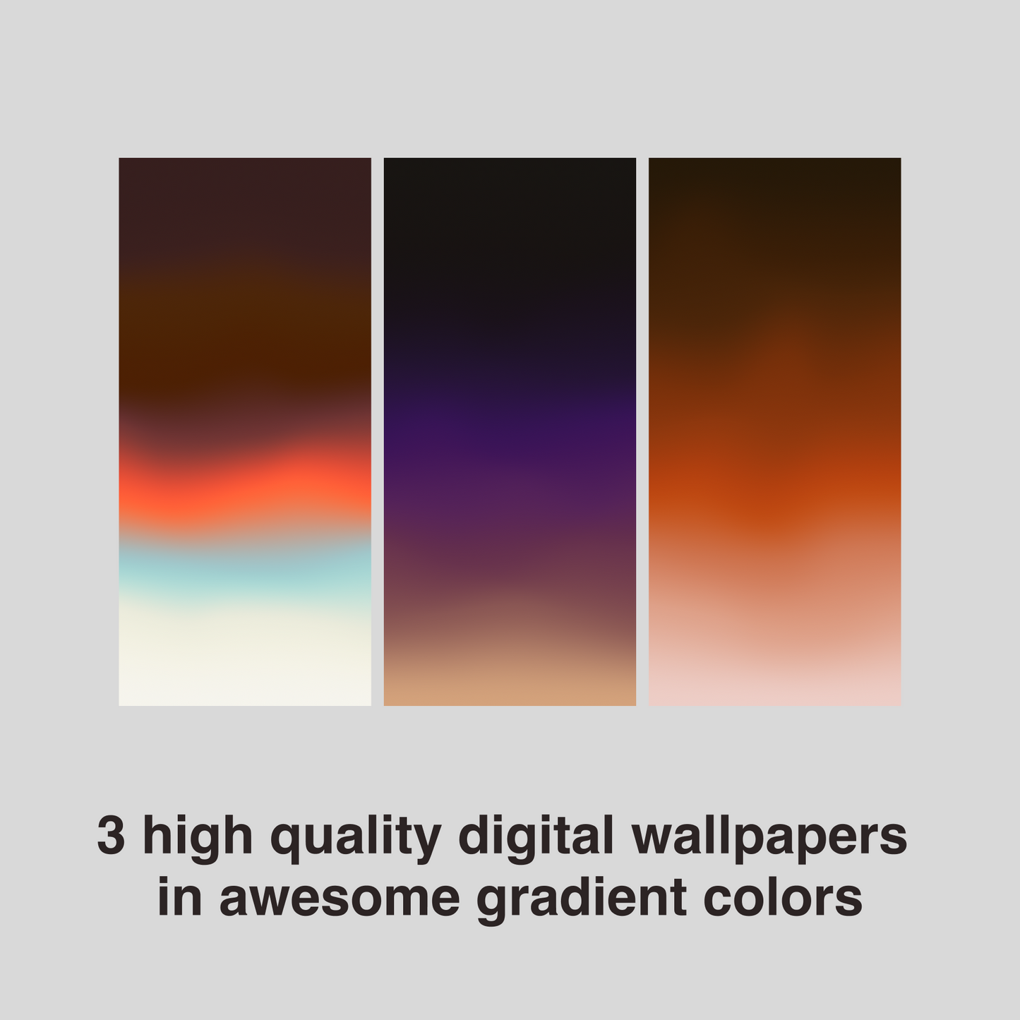 Twilight Ember Gradient | Cozy iPhone Wallpaper Set of 3 (G-010)