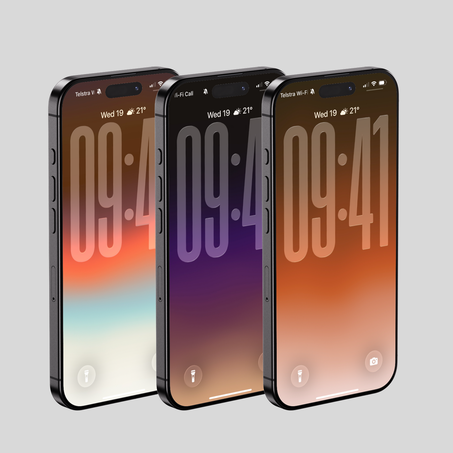 Twilight Ember Gradient | Cozy iPhone Wallpaper Set of 3 (G-010)
