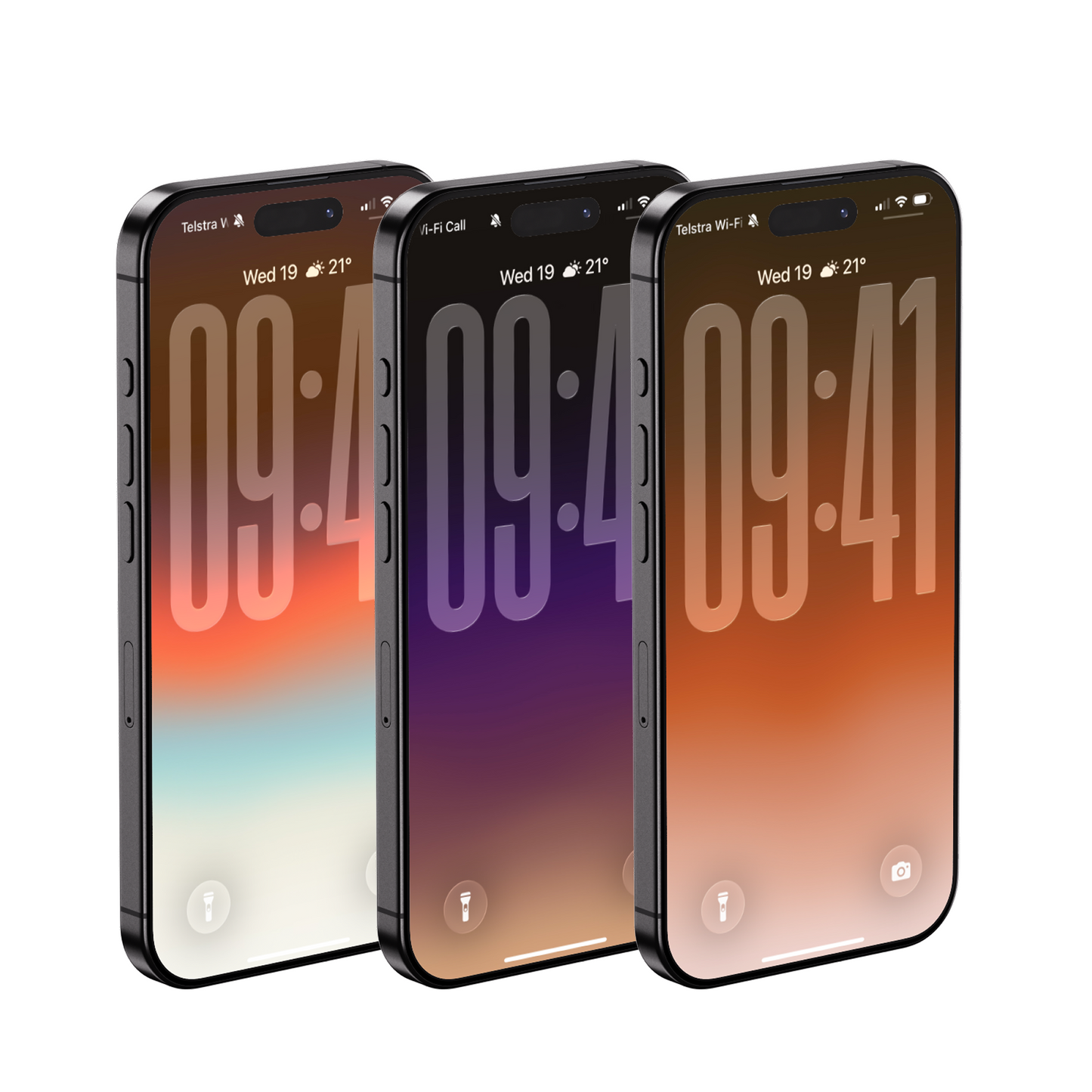 Twilight Ember Gradient | Cozy iPhone Wallpaper Set of 3 (G-010)