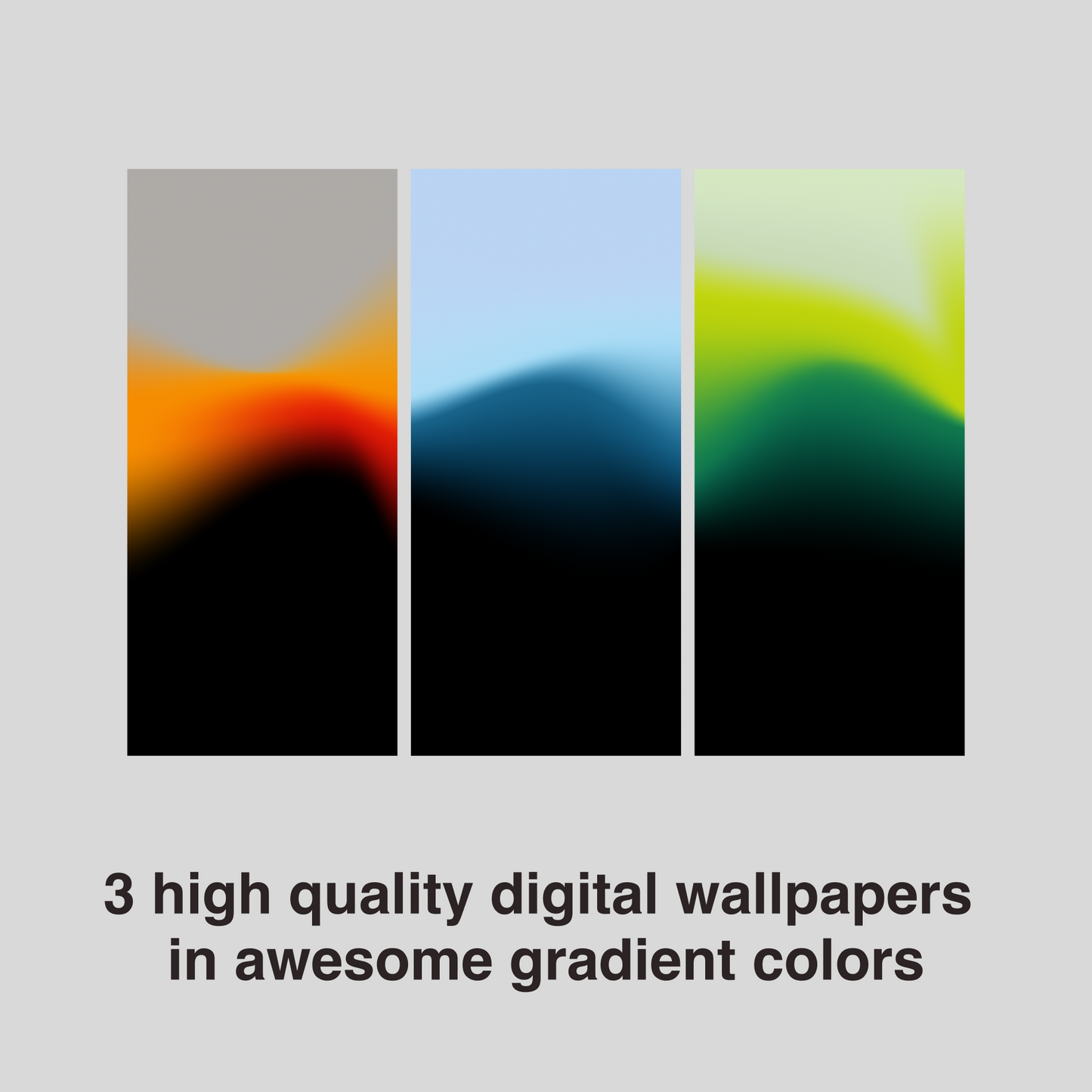 Radiant Dark Gradient | Dark iPhone Wallpaper Set of 3 (G-011)
