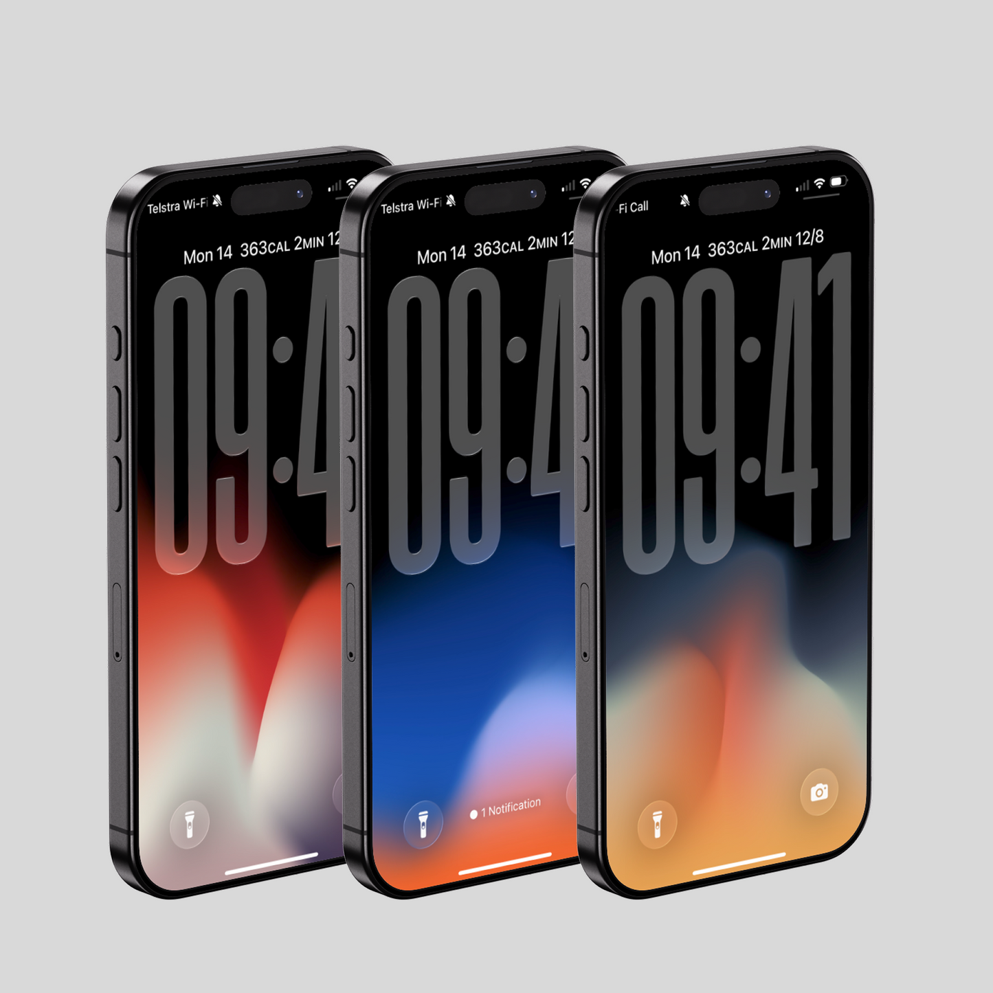 Intense Gradient Ember | Dark iPhone Wallpaper Set of 3 (G-012)
