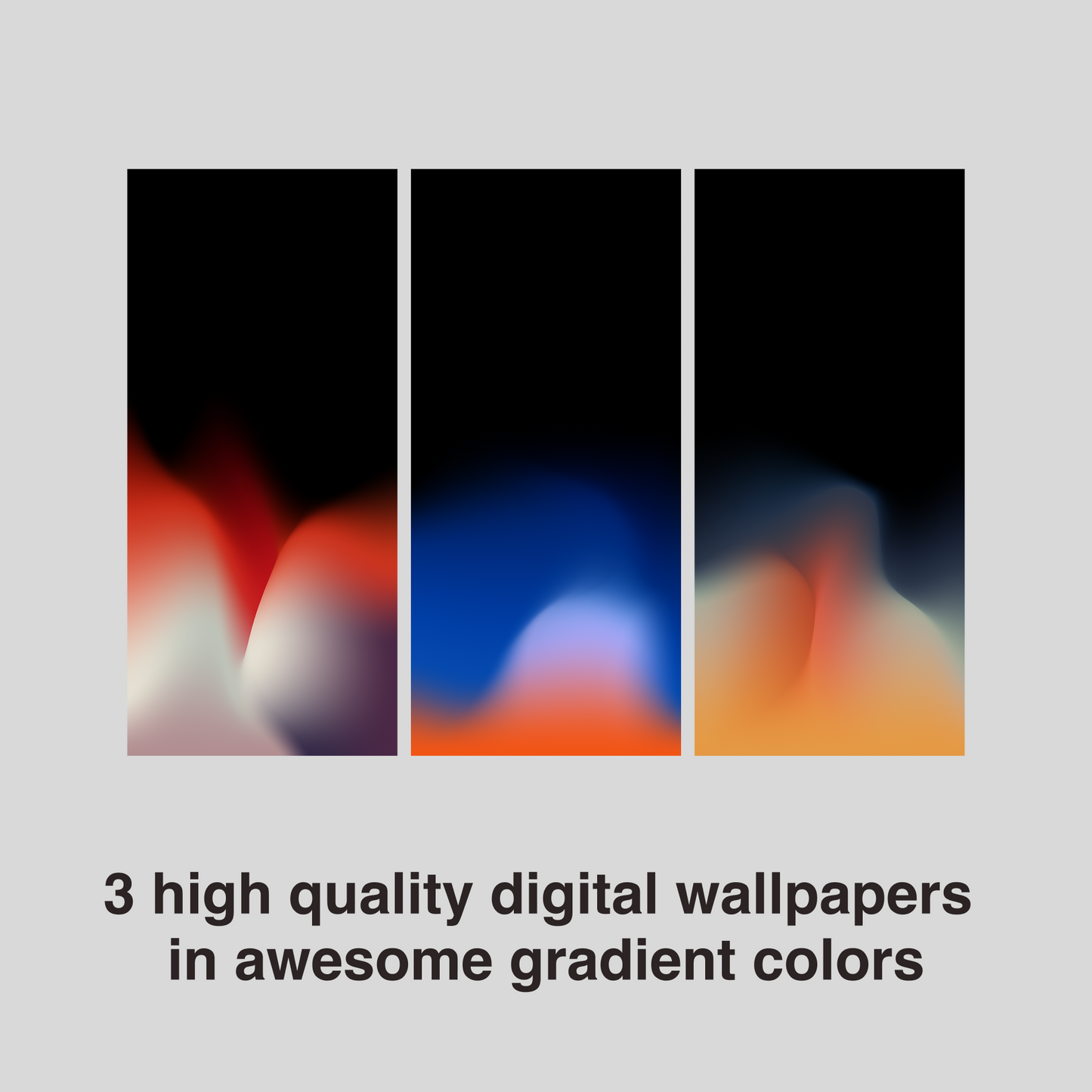 Intense Gradient Ember | Dark iPhone Wallpaper Set of 3 (G-012)