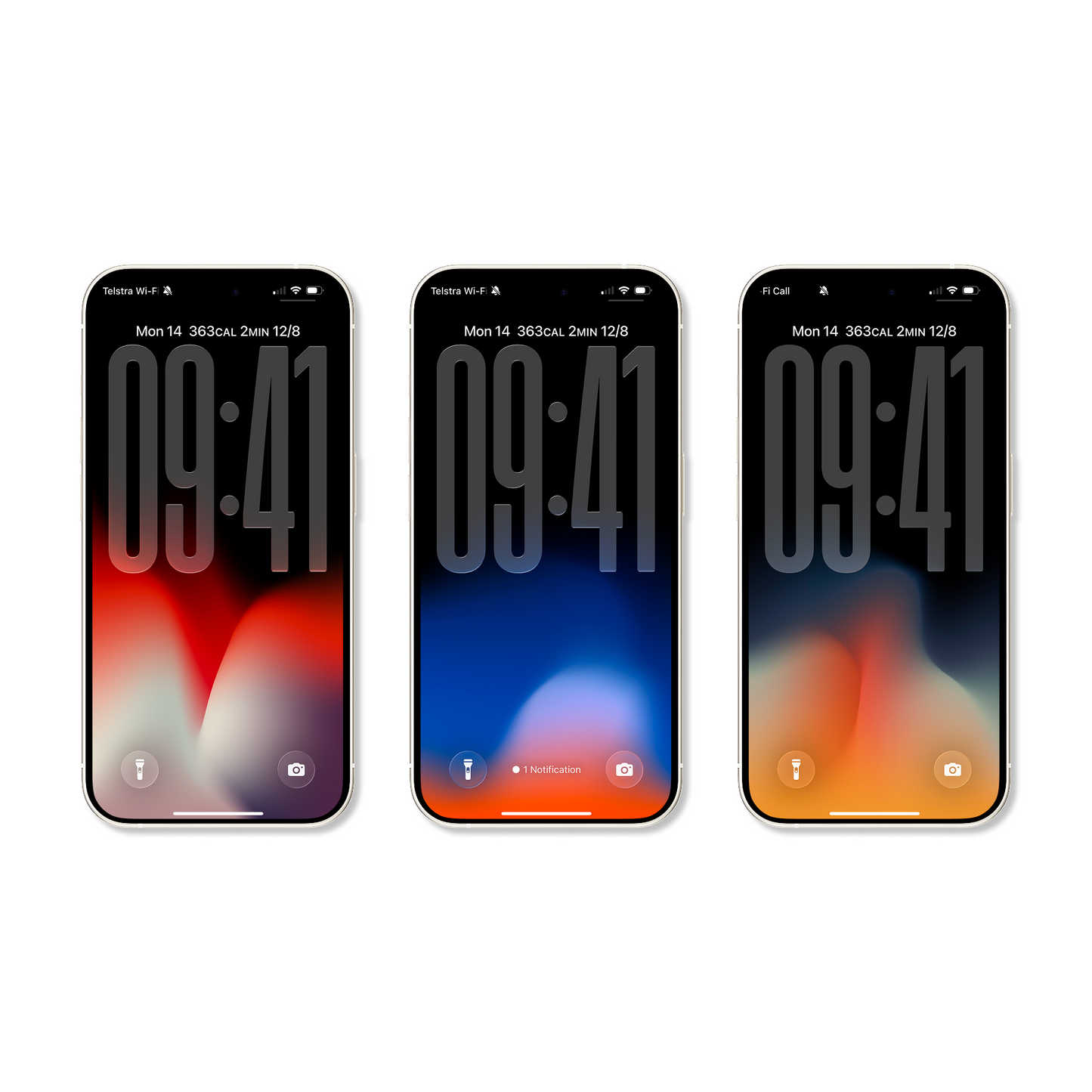 Intense Gradient Ember | Dark iPhone Wallpaper Set of 3 (G-012)