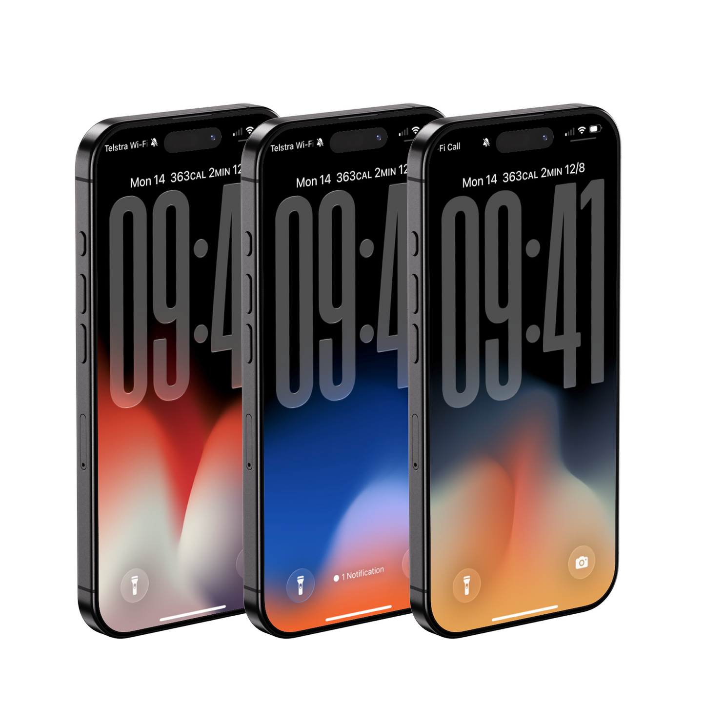 Intense Gradient Ember | Dark iPhone Wallpaper Set of 3 (G-012)