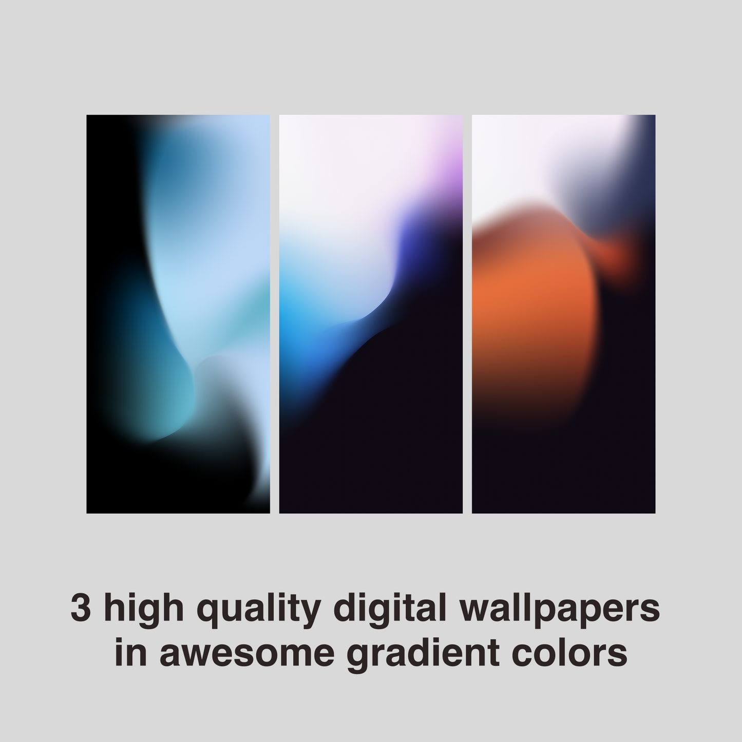 Luminous Blur Gradient | Vibrant iPhone Wallpaper Set of 3 (G-013)