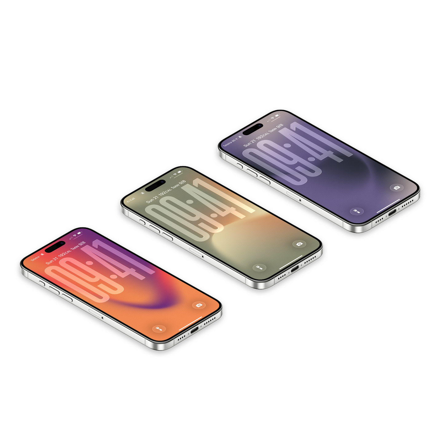 Neon Soft Gradient | Minimalist iPhone Wallpaper Set of 3 (G-019)