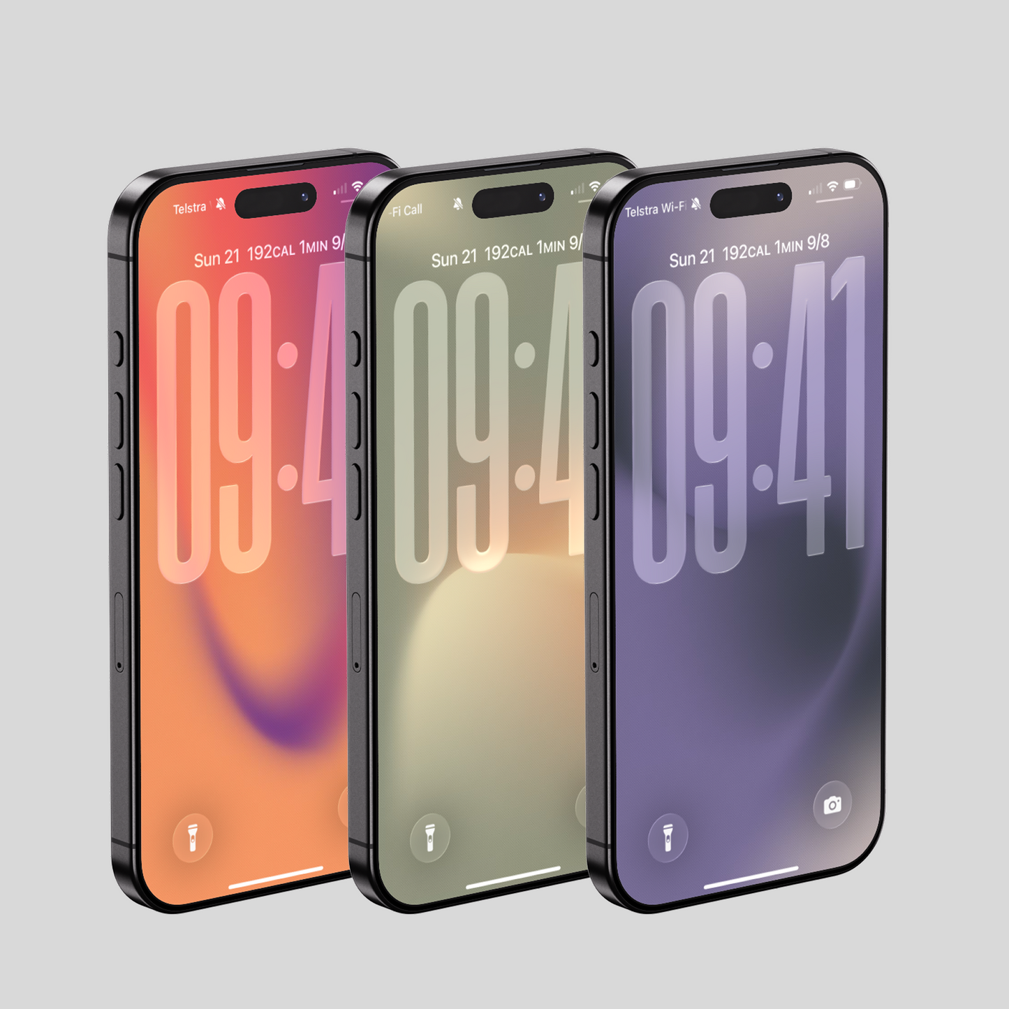 Neon Soft Gradient | Minimalist iPhone Wallpaper Set of 3 (G-019)