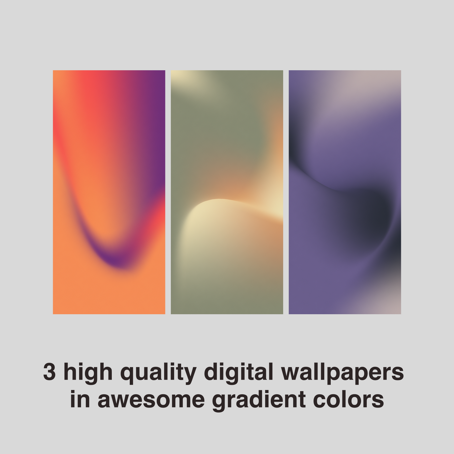 Neon Soft Gradient | Minimalist iPhone Wallpaper Set of 3 (G-019)