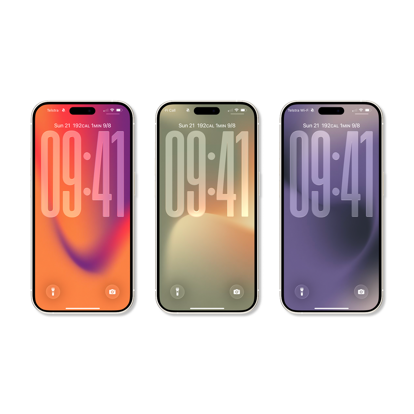 Neon Soft Gradient | Minimalist iPhone Wallpaper Set of 3 (G-019)