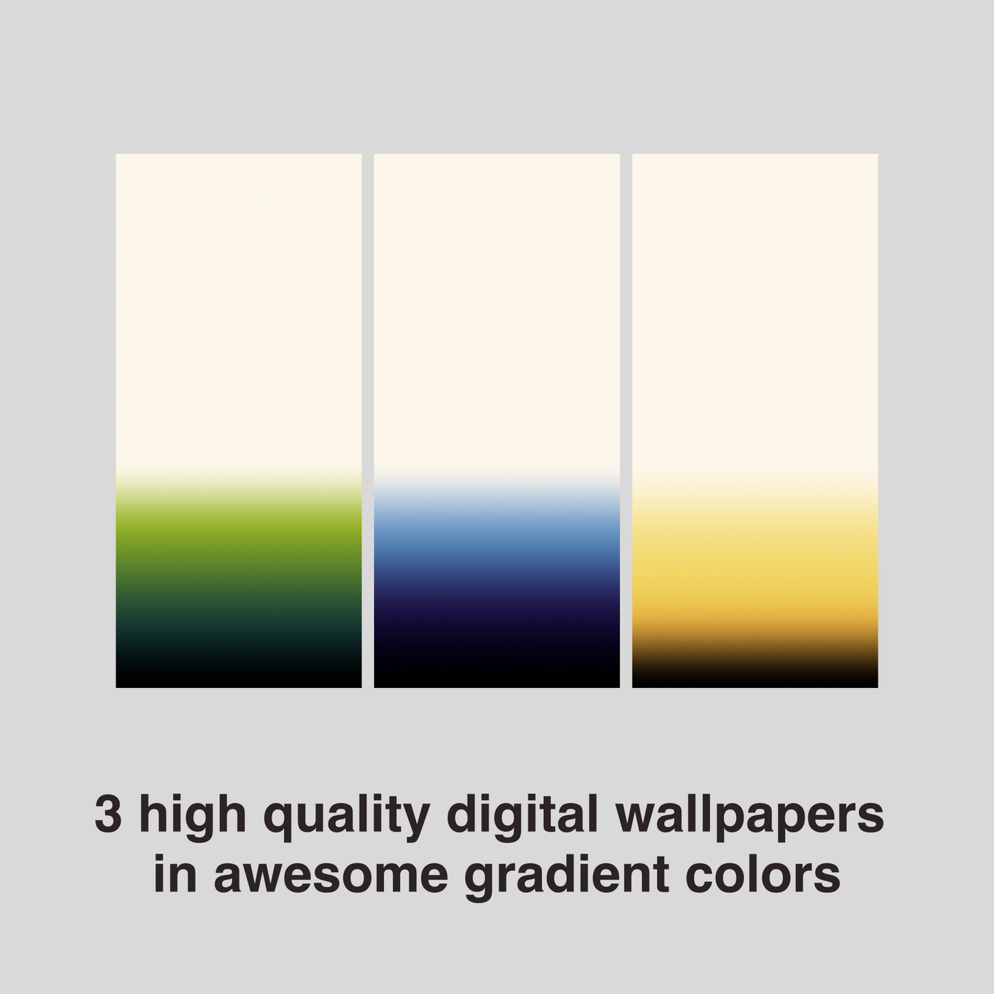 Serene Gradient Harmony | Aesthetic iPhone Wallpaper Set of 3 (G-021)