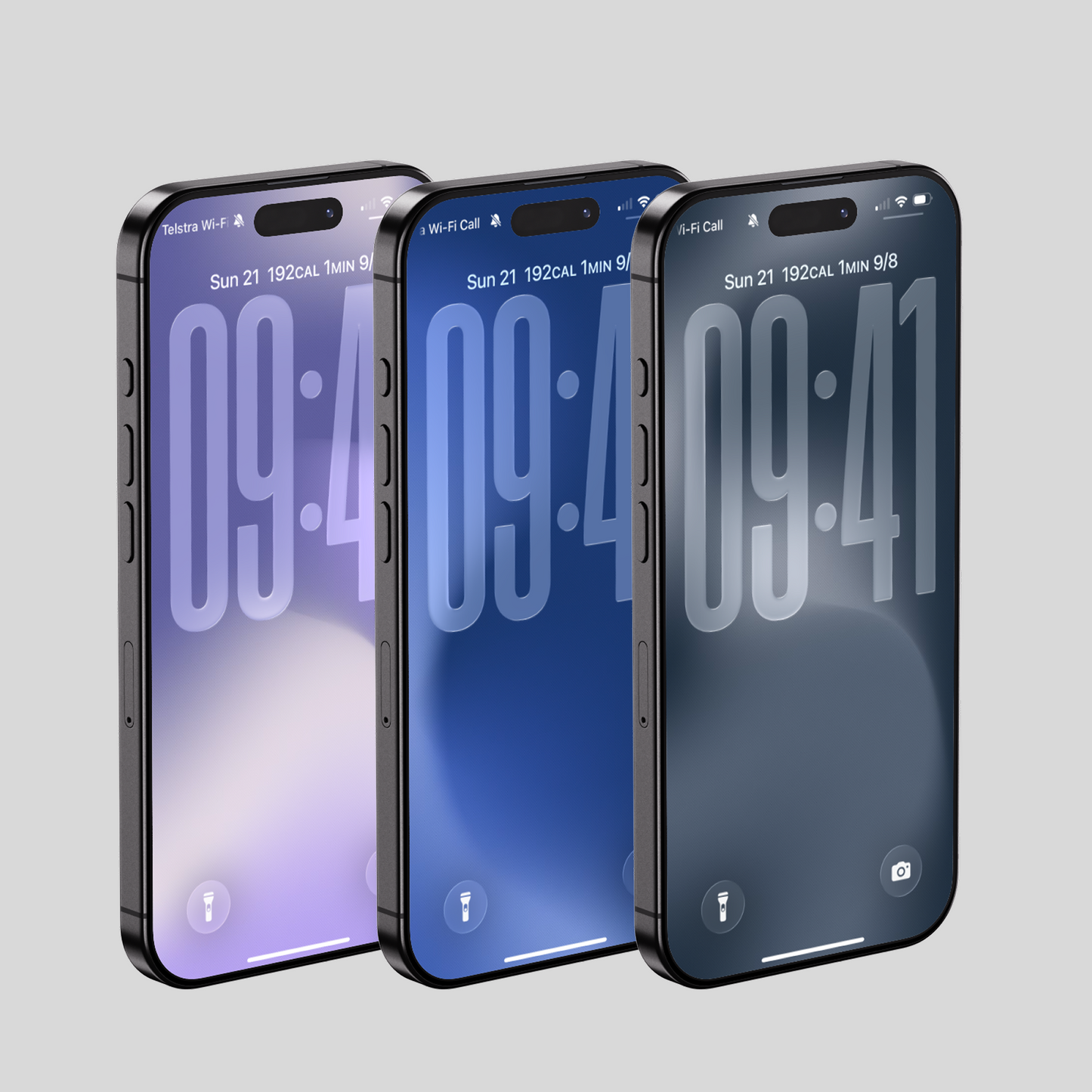 Blue Gradient Lavender | Cool iPhone Wallpaper Set of 3 (G-023)