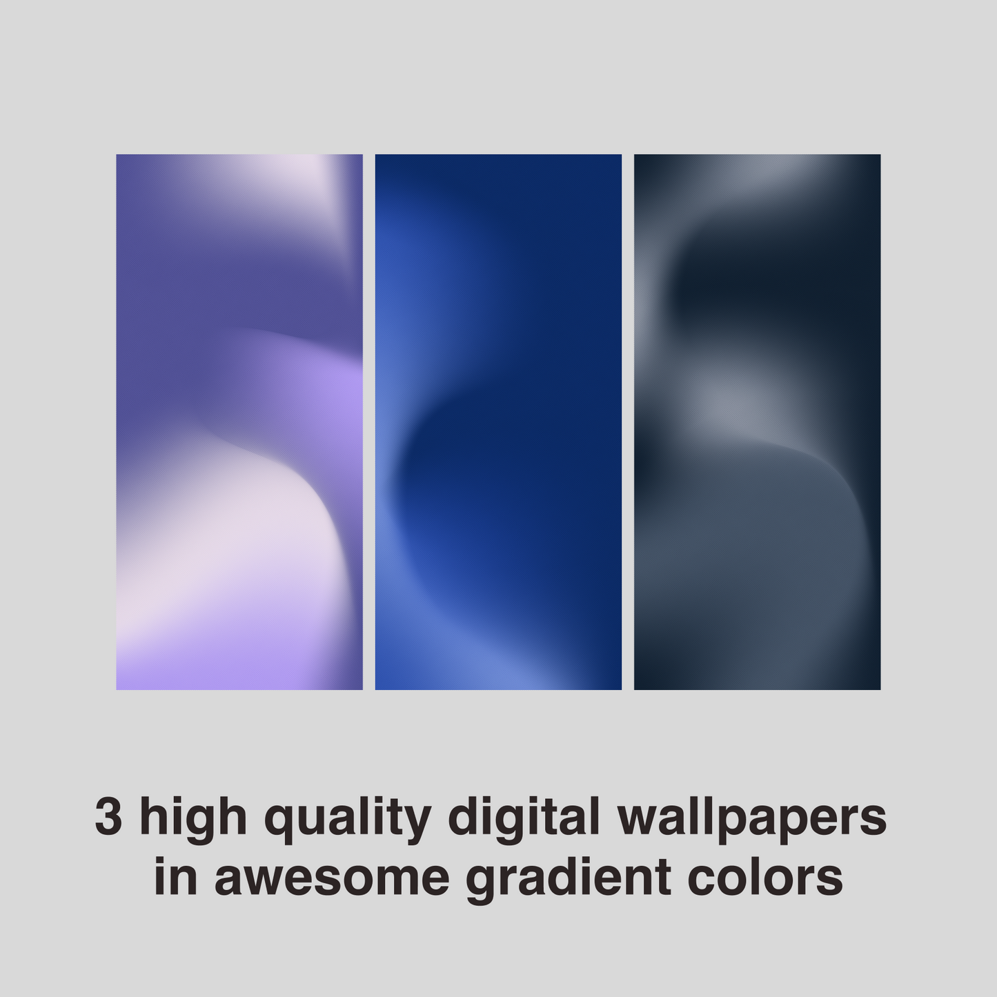Blue Gradient Lavender | Cool iPhone Wallpaper Set of 3 (G-023)