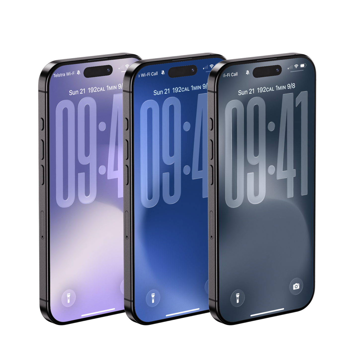 Blue Gradient Lavender | Cool iPhone Wallpaper Set of 3 (G-023)