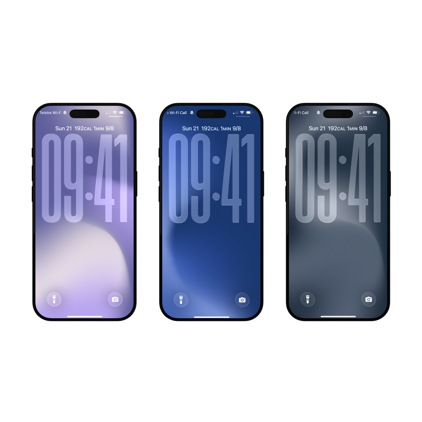 Blue Gradient Lavender | Cool iPhone Wallpaper Set of 3 (G-023)