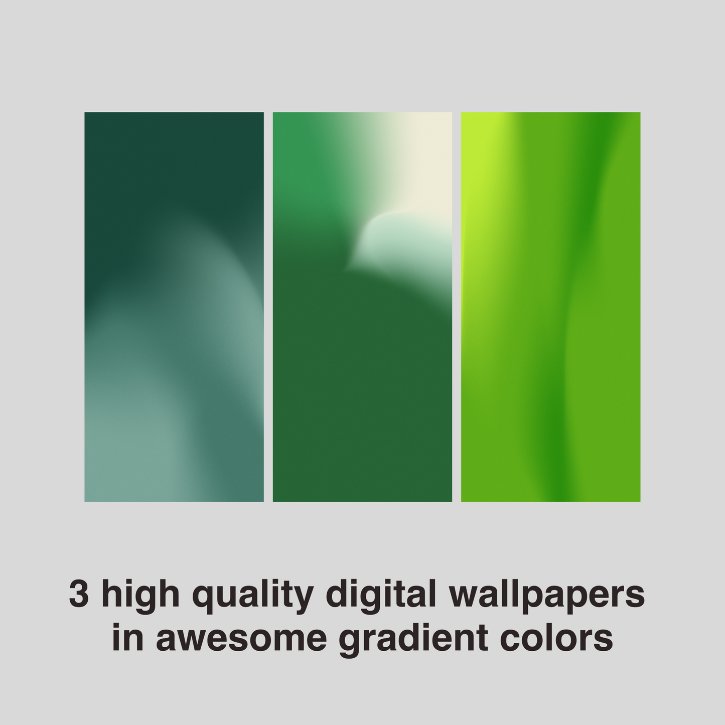 Forest Green Gradient | Chill iPhone Wallpaper Set of 3 (G-026)