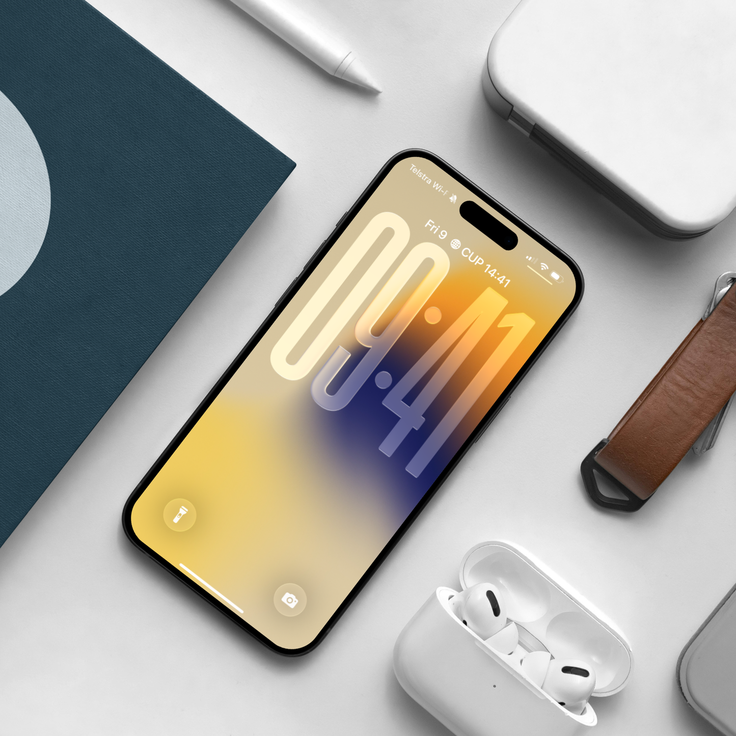 Vibrant Sunset Yellow | Gradient iPhone Wallpaper Set of 3 (G-027)