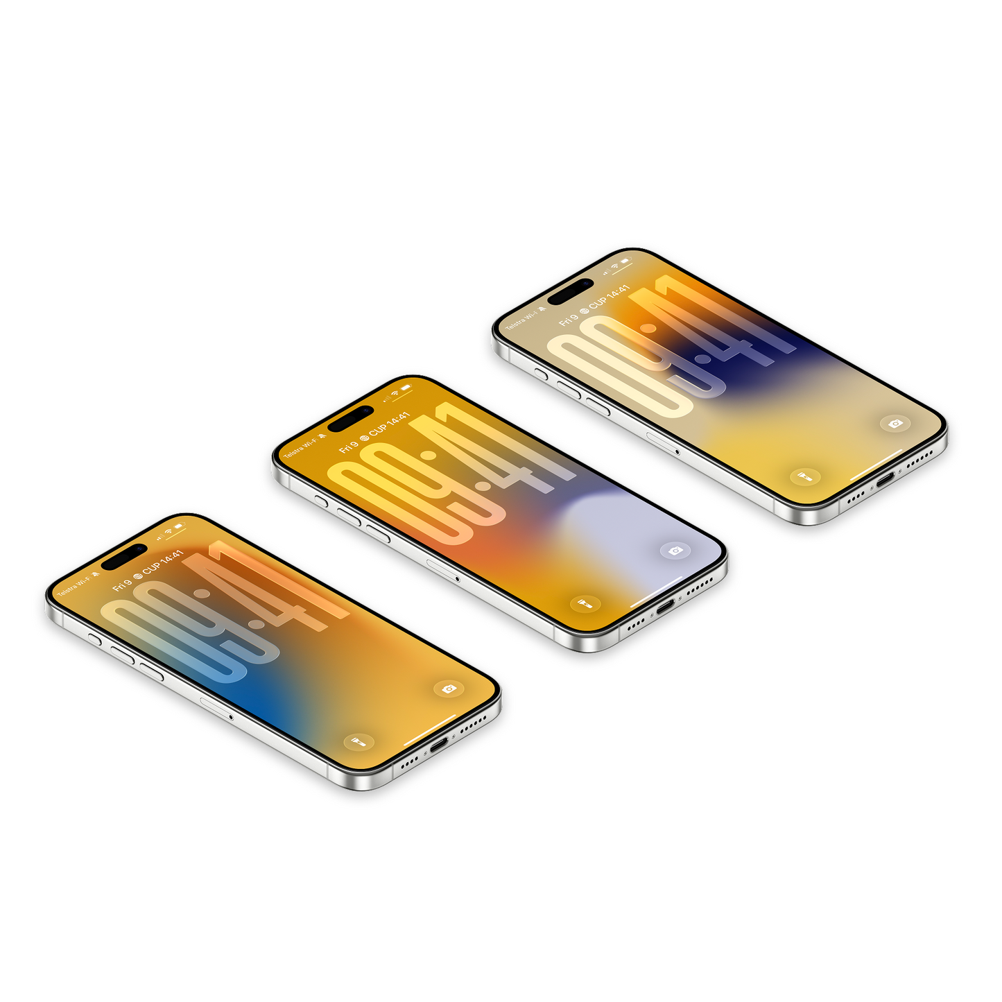 Vibrant Sunset Yellow | Gradient iPhone Wallpaper Set of 3 (G-027)
