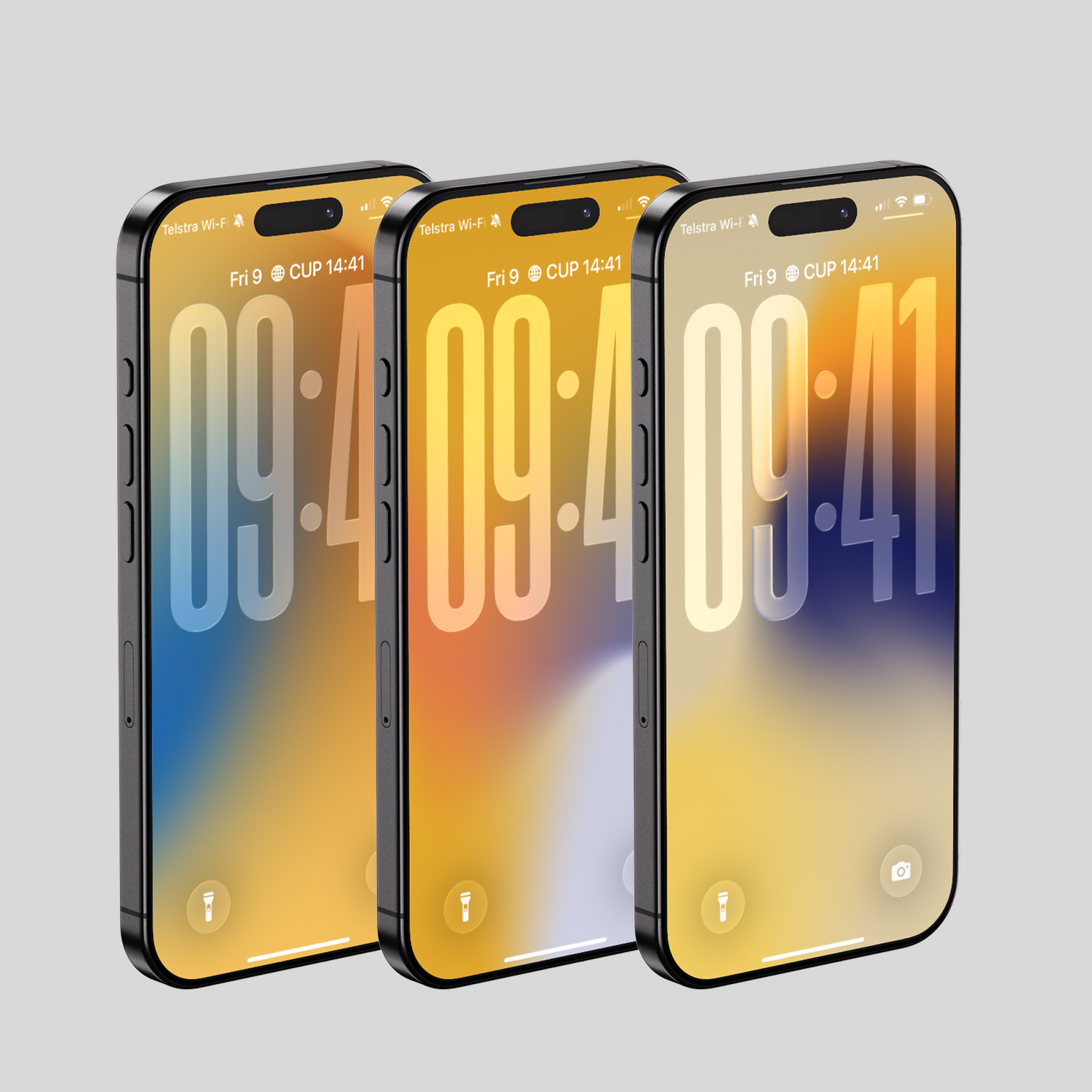 Vibrant Sunset Yellow | Gradient iPhone Wallpaper Set of 3 (G-027)