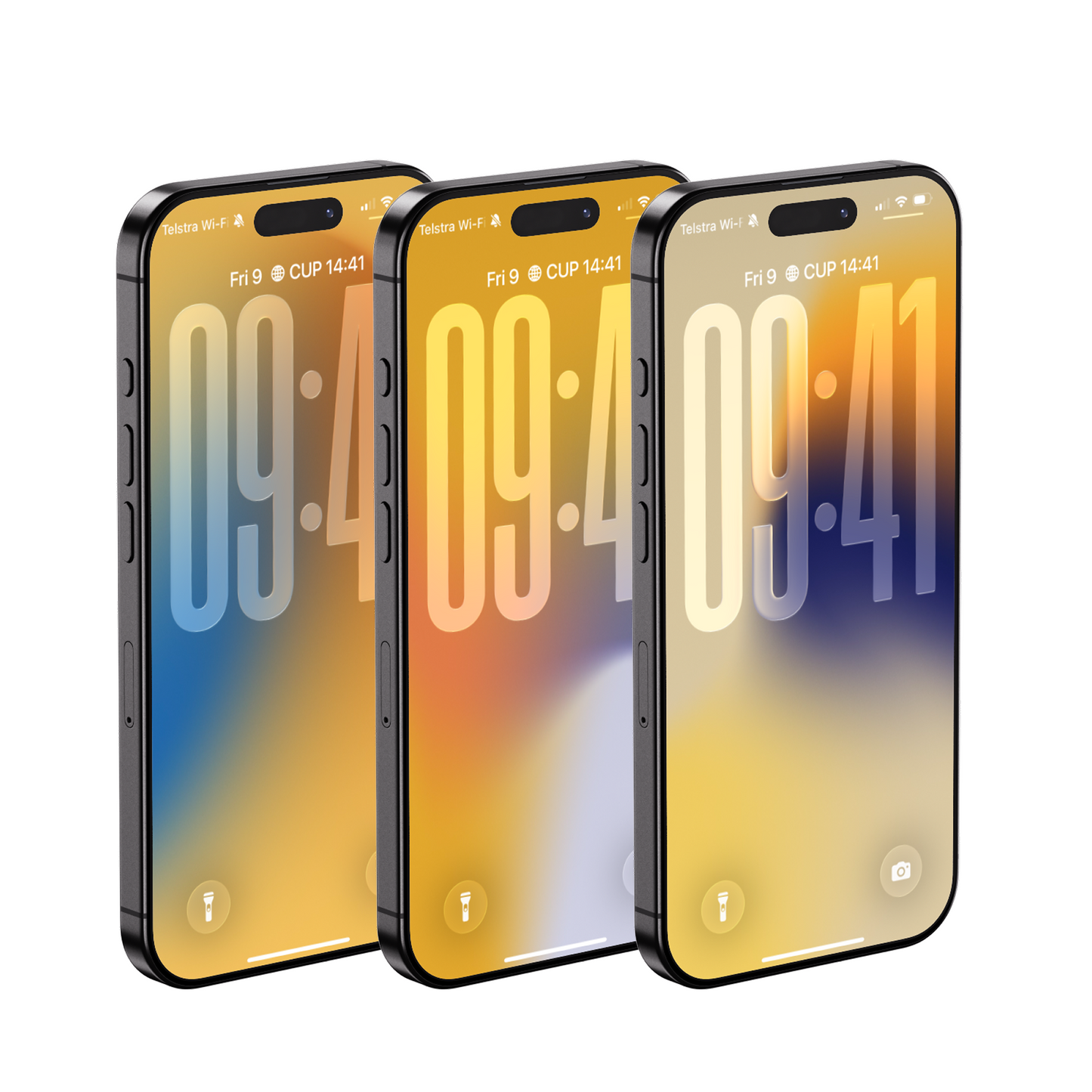 Vibrant Sunset Yellow | Gradient iPhone Wallpaper Set of 3 (G-027)