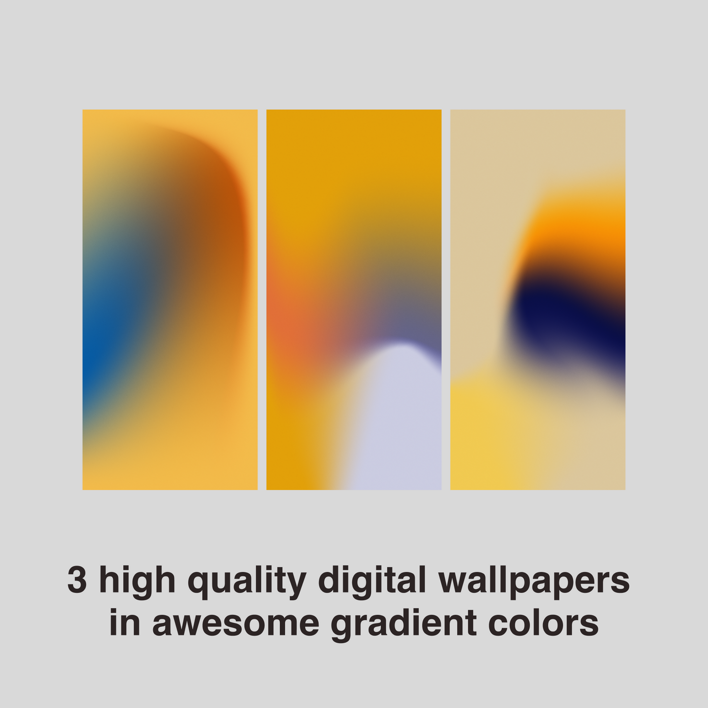 Vibrant Sunset Yellow | Gradient iPhone Wallpaper Set of 3 (G-027)