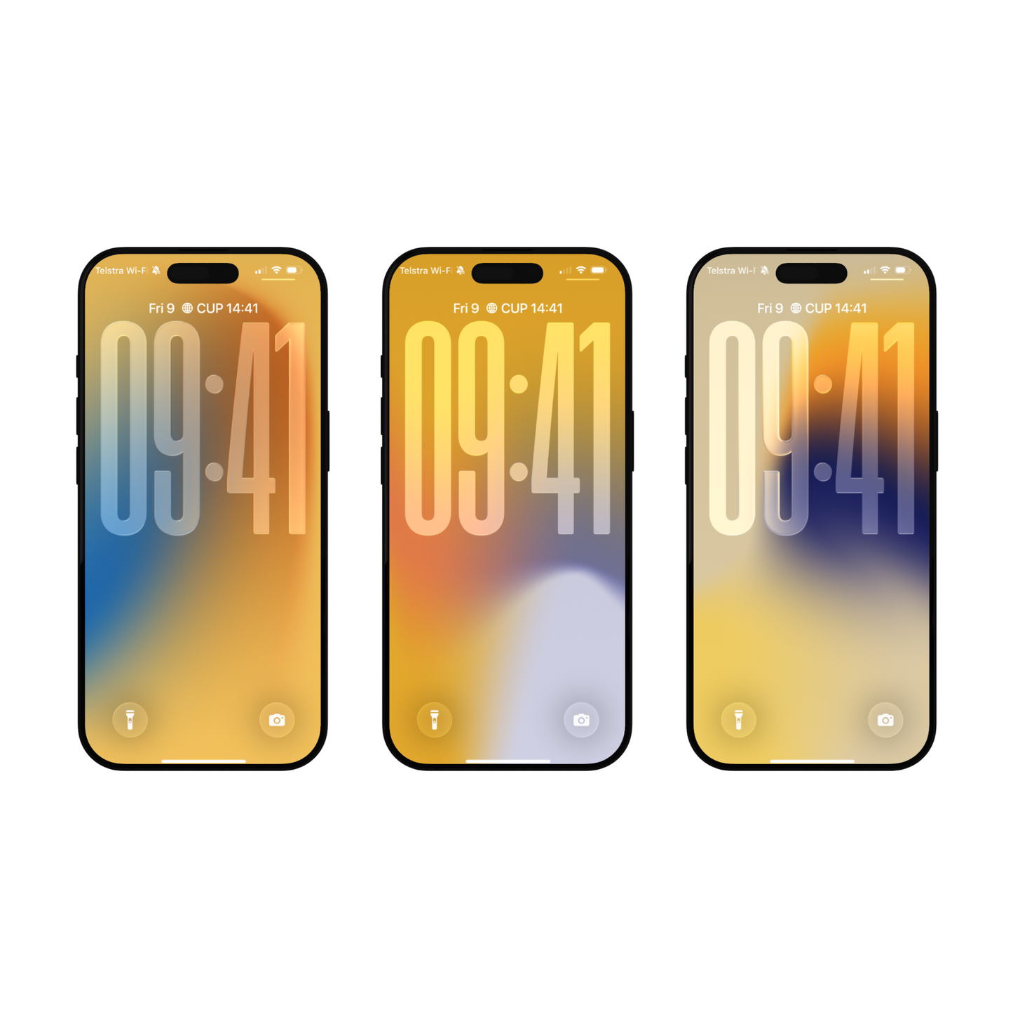 Vibrant Sunset Yellow | Gradient iPhone Wallpaper Set of 3 (G-027)