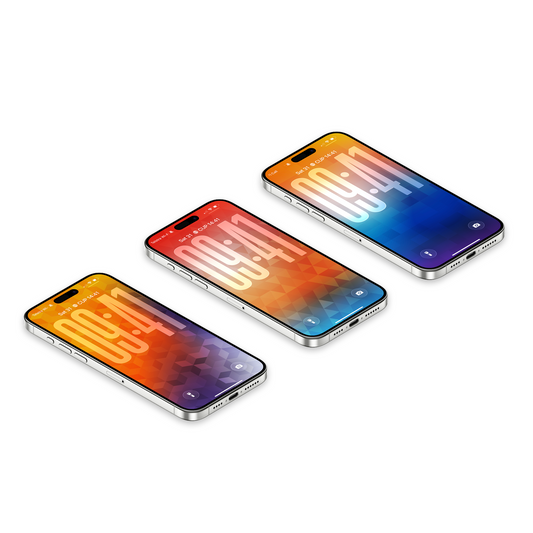 Geometric Prism Radiance | Cool iPhone Wallpaper Set of 3 (G-029)