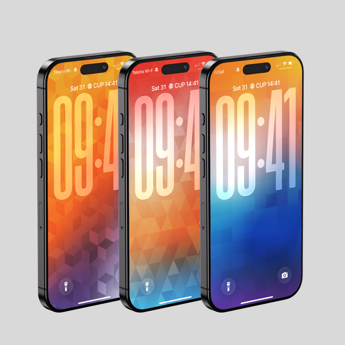 Geometric Prism Radiance | Cool iPhone Wallpaper Set of 3 (G-029)