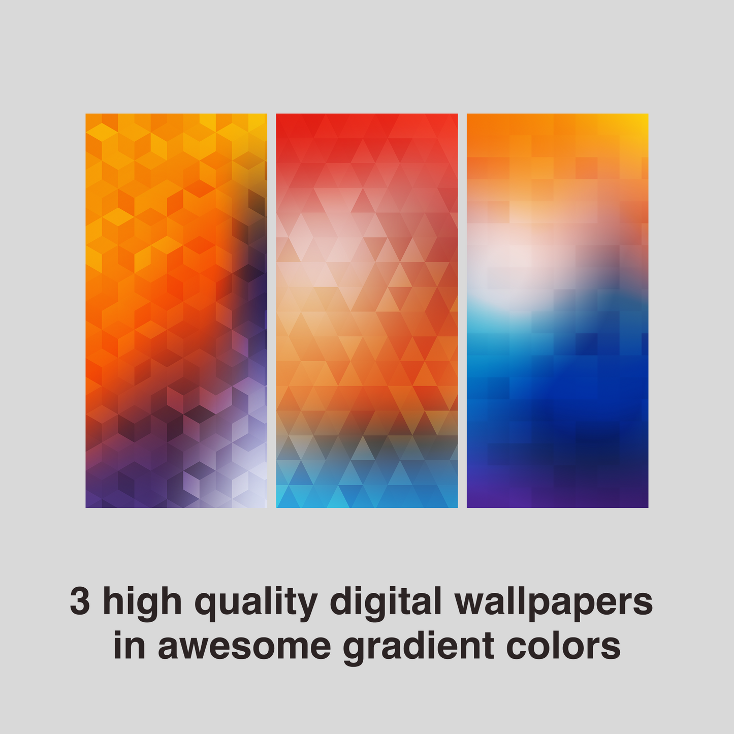 Geometric Prism Radiance | Cool iPhone Wallpaper Set of 3 (G-029)