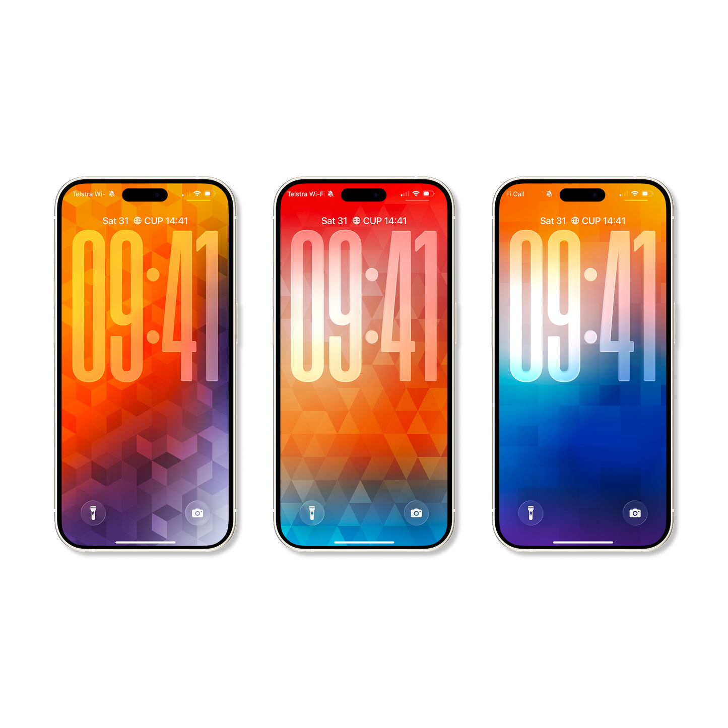 Geometric Prism Radiance | Cool iPhone Wallpaper Set of 3 (G-029)