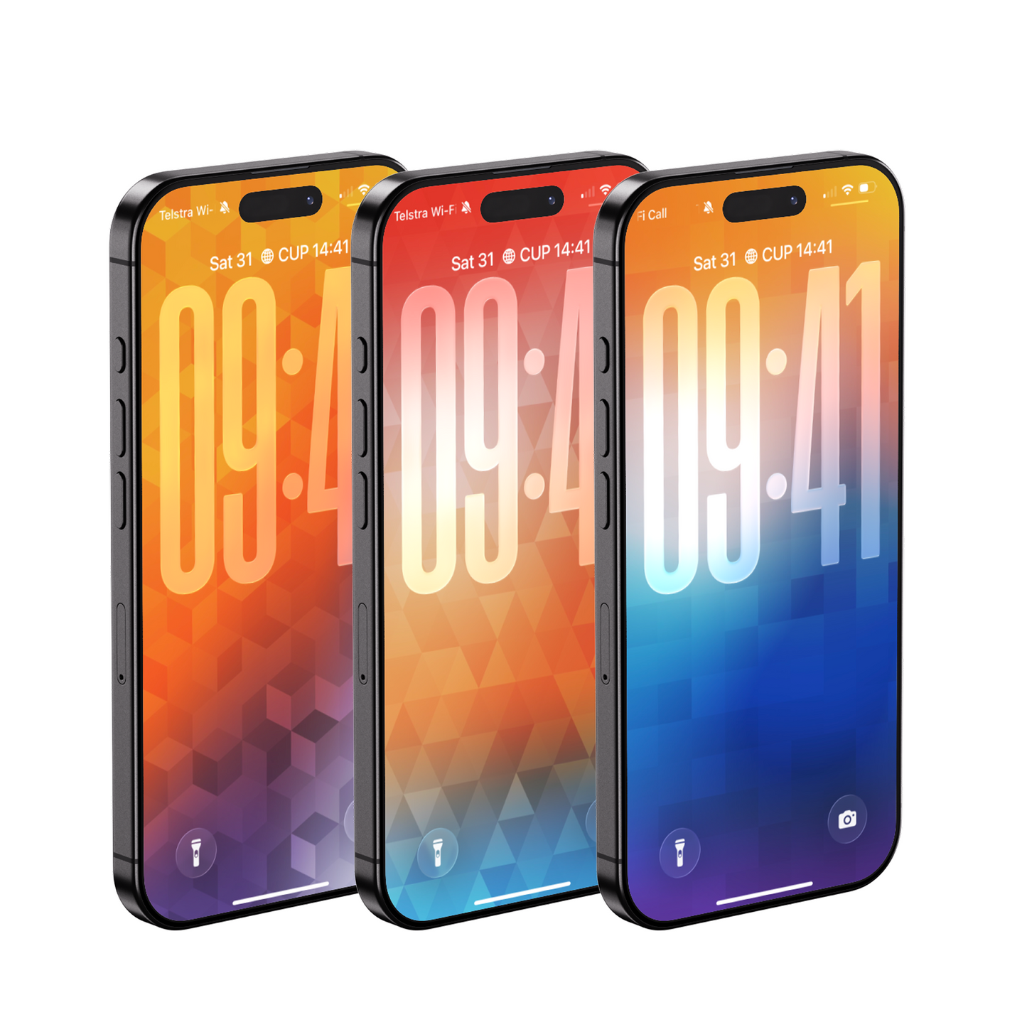 Geometric Prism Radiance | Cool iPhone Wallpaper Set of 3 (G-029)