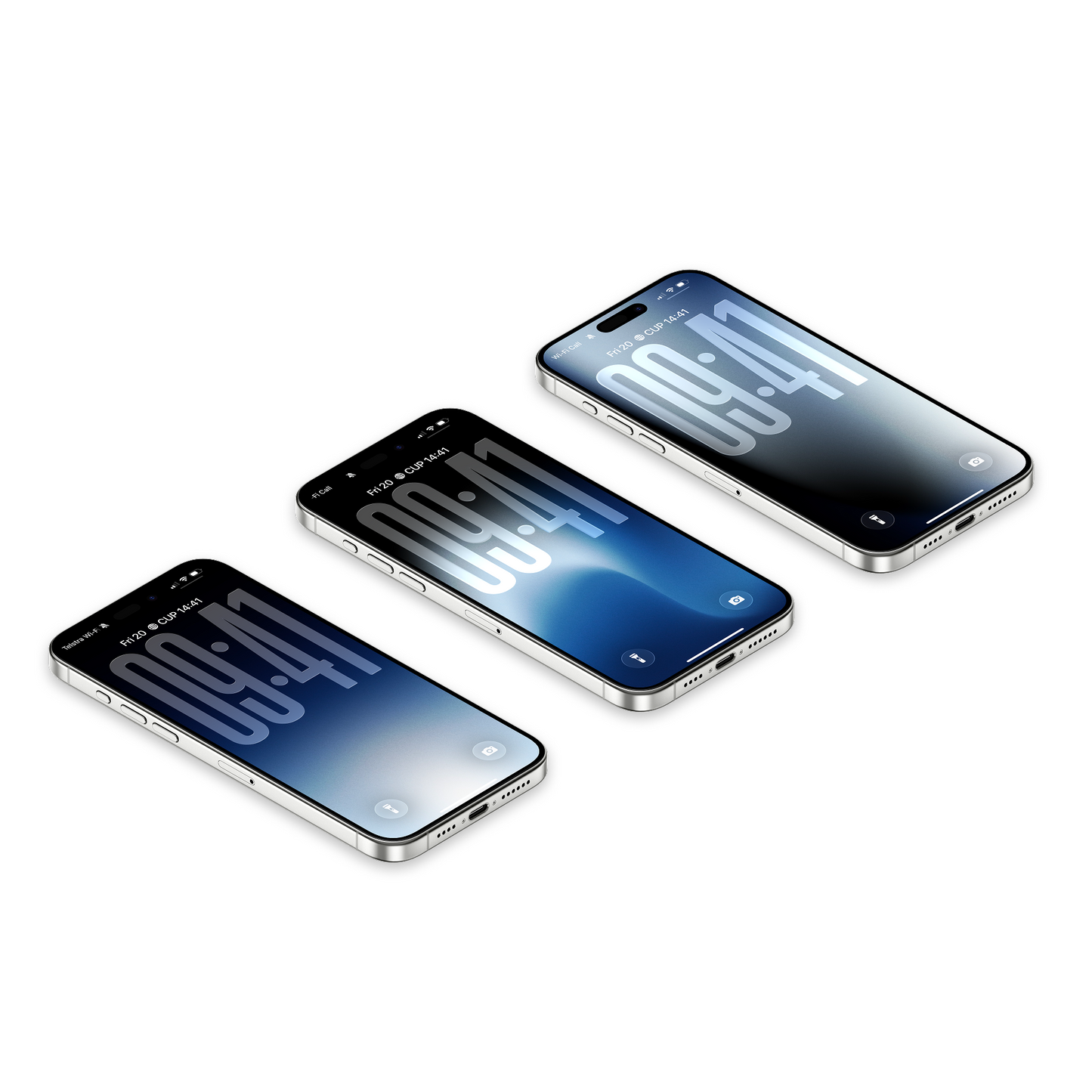 Mystic Blue | Minimalist iPhone Wallpaper Set of 3 (G-033)
