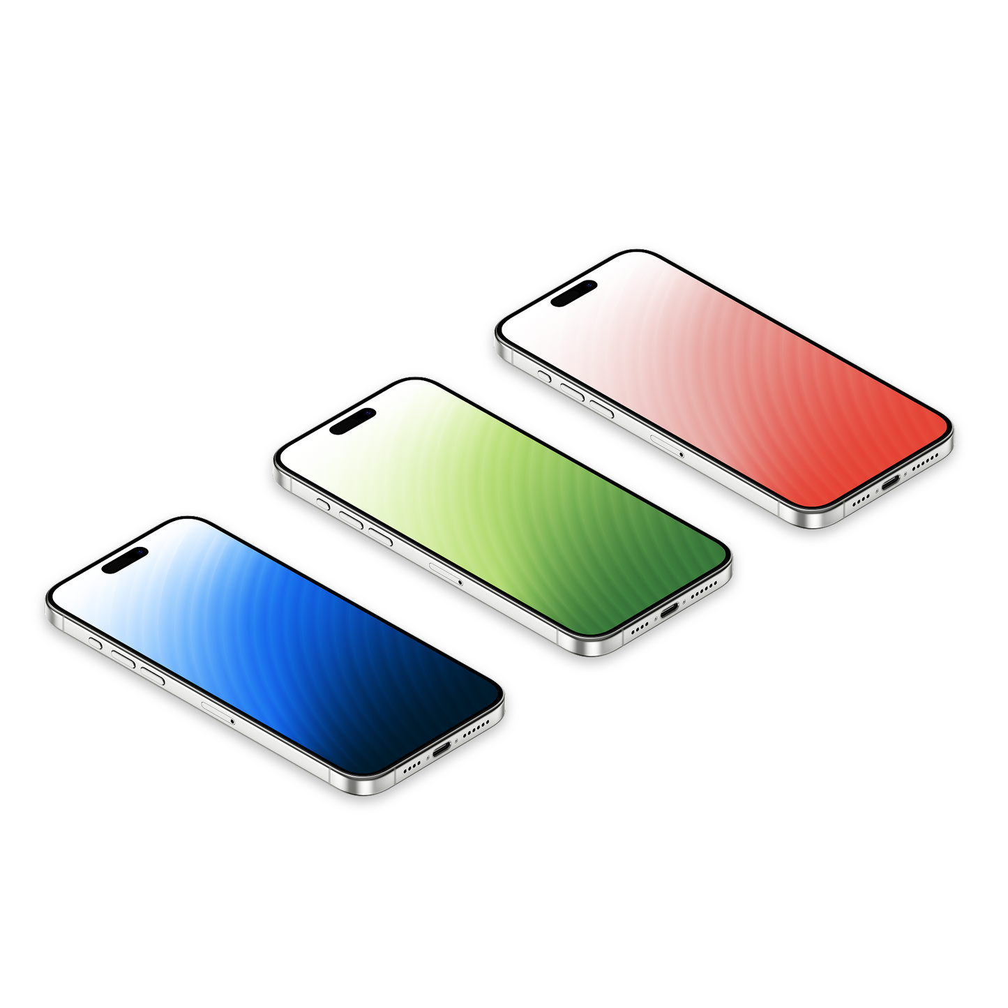 Ripple Wave Gradient | Minimalist iPhone Wallpaper Set of 3 (G-037)