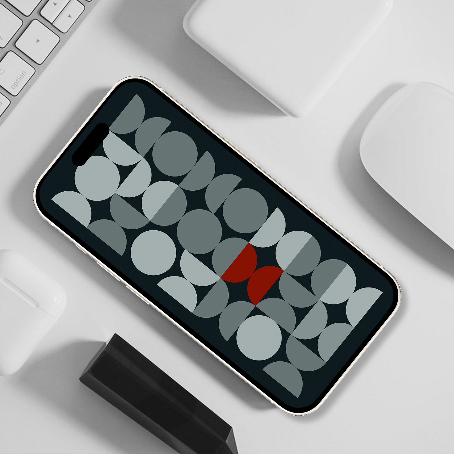 Dark Bauhaus | Minimalist iPhone Wallpaper Set of 3 (G-038)