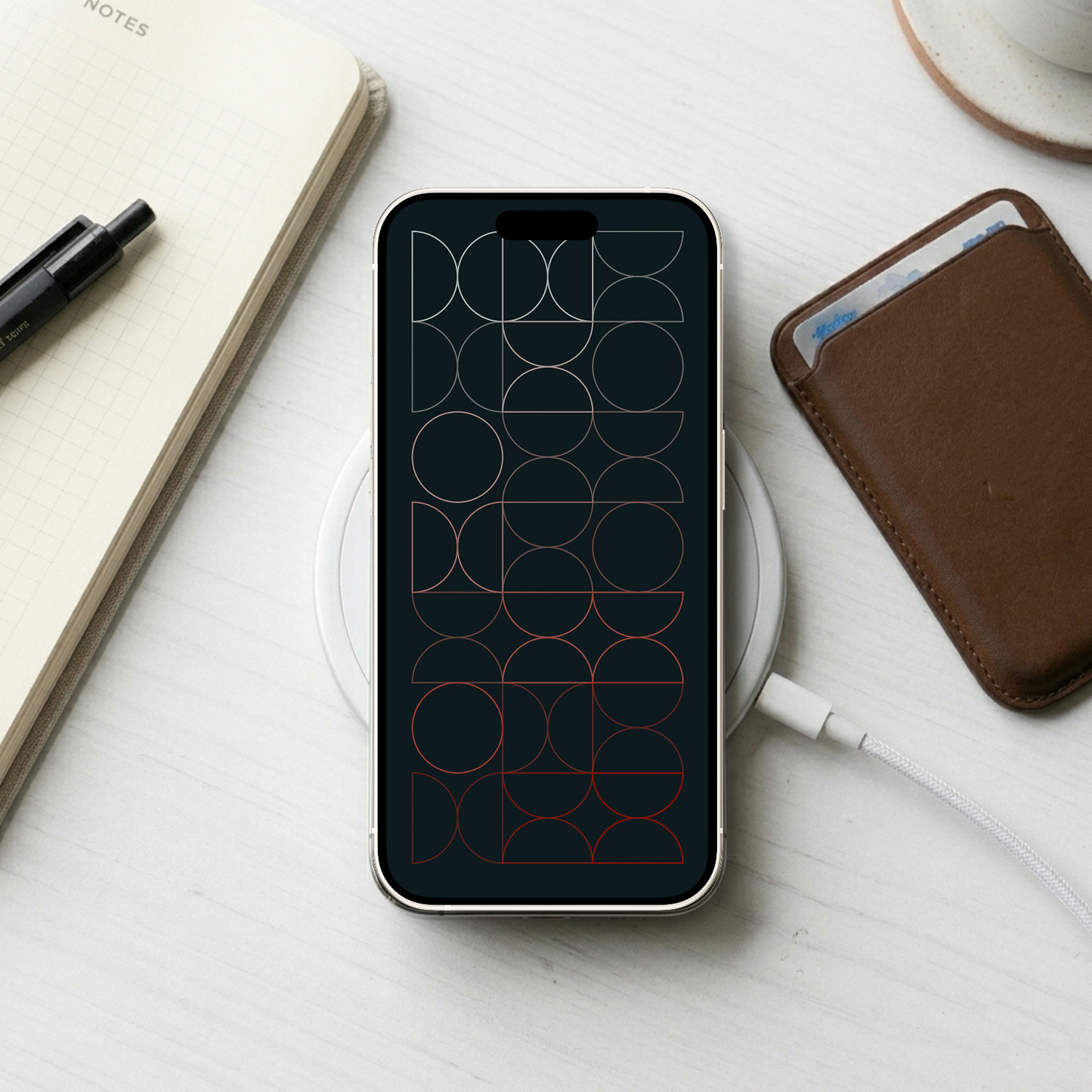 Dark Bauhaus | Minimalist iPhone Wallpaper Set of 3 (G-038)