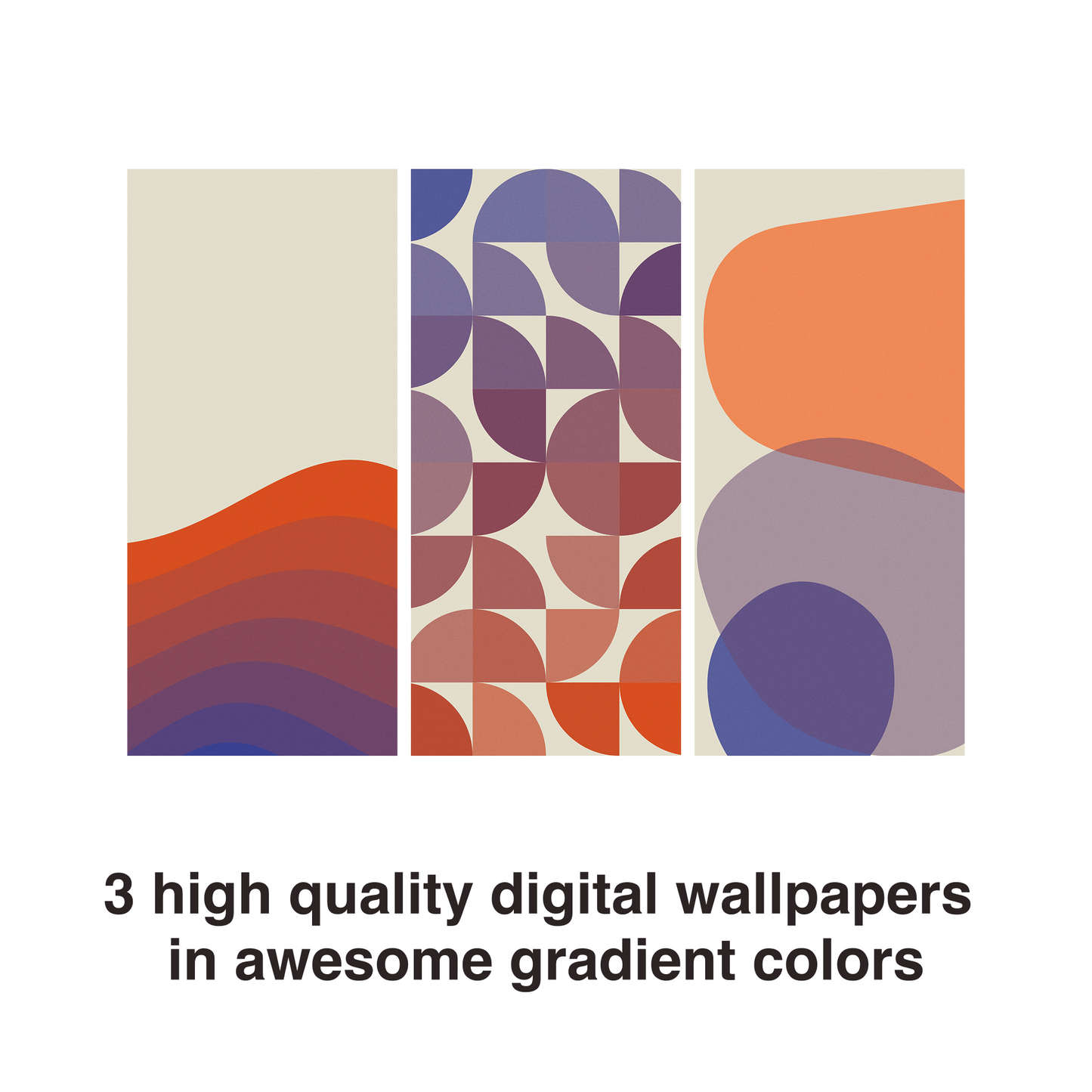 Desert Forms | Vibrant iPhone Wallpaper Set of 3 (G-039)