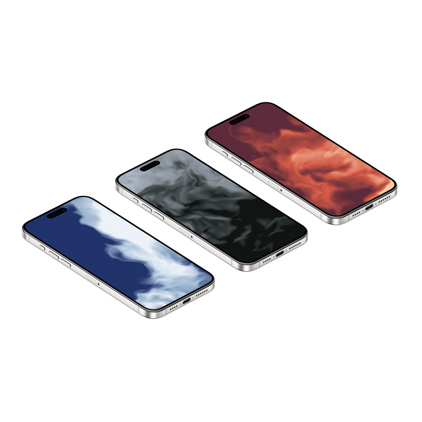 Smoke Drift | Vibrant iPhone Wallpaper Set of 3 (G-041)