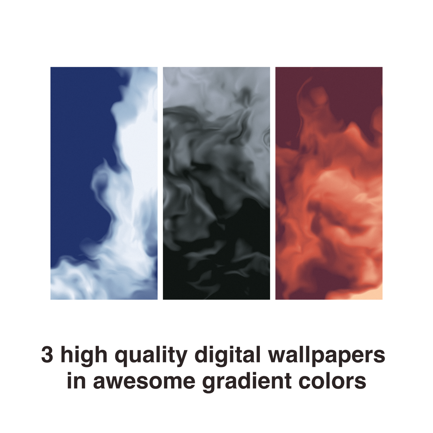 Smoke Drift | Vibrant iPhone Wallpaper Set of 3 (G-041)