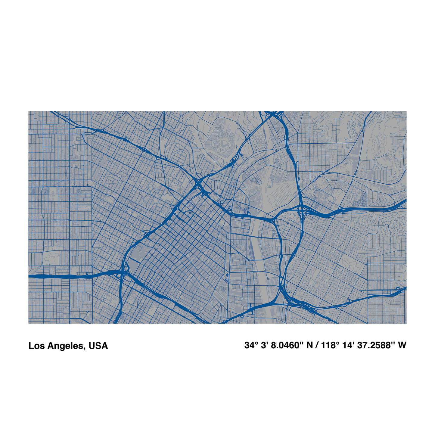 Blue City Line | Premium Map Wallpaper Set (M-003)