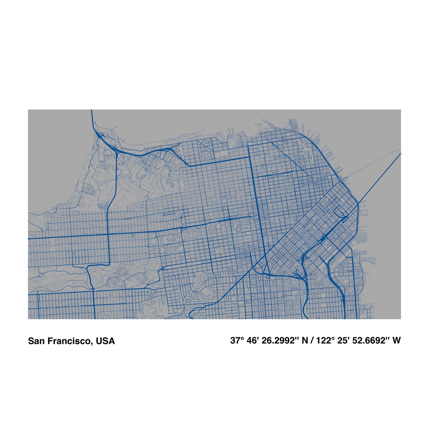 Blue City Line | Premium Map Wallpaper Set (M-003)