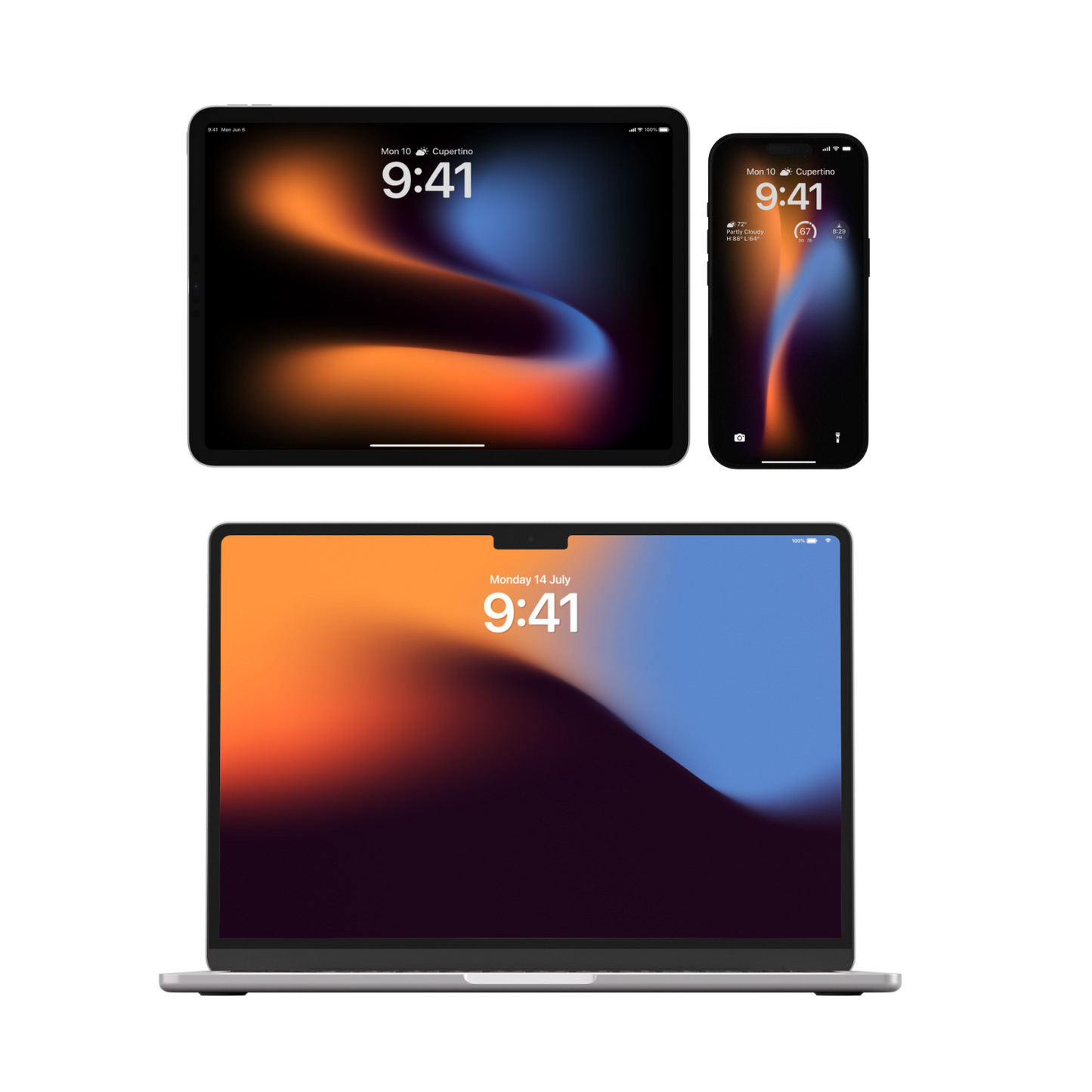Solar Flare Gradient | Dark Wallpaper Set for iPhone iPad and Mac (T-001)