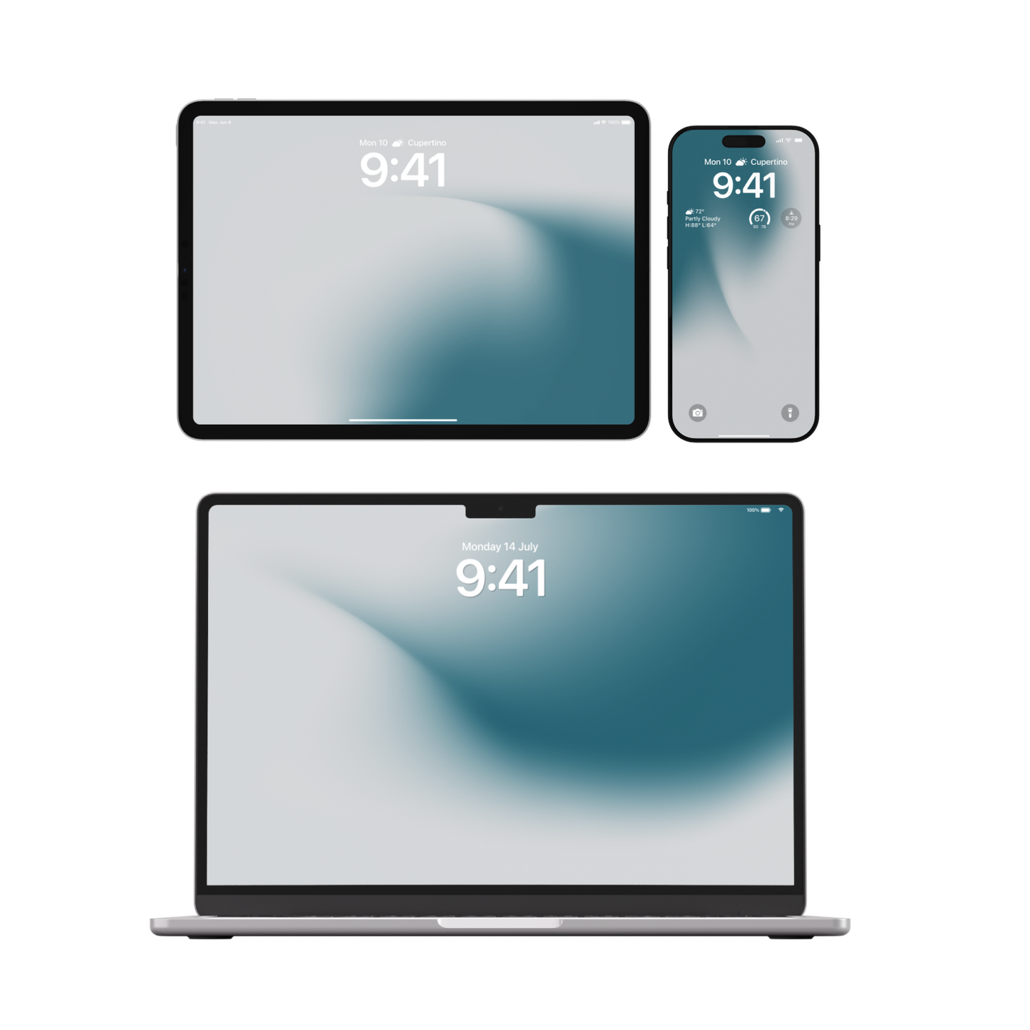 Glacial Shore | Light Wallpaper Set for iPhone iPad and Mac (T-004)