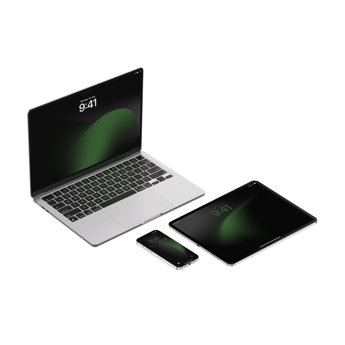 Emerald Void | Dark Wallpaper Set for iPhone iPad and Mac (T-006)