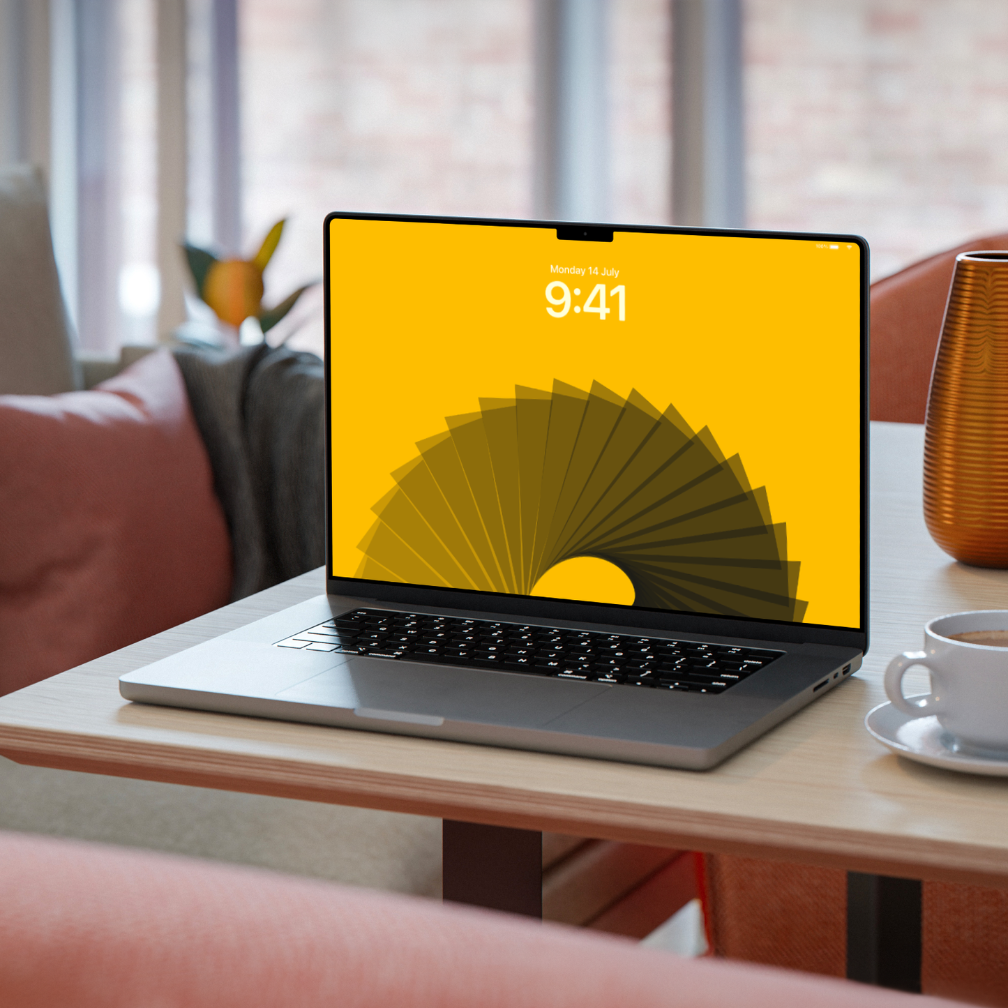 Golden Bloom | Yellow Wallpaper Set for iPhone iPad and Mac (T-012)