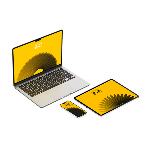 Golden Bloom | Yellow Wallpaper Set for iPhone iPad and Mac (T-012)