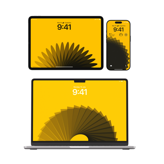Golden Bloom | Yellow Wallpaper Set for iPhone iPad and Mac (T-012)
