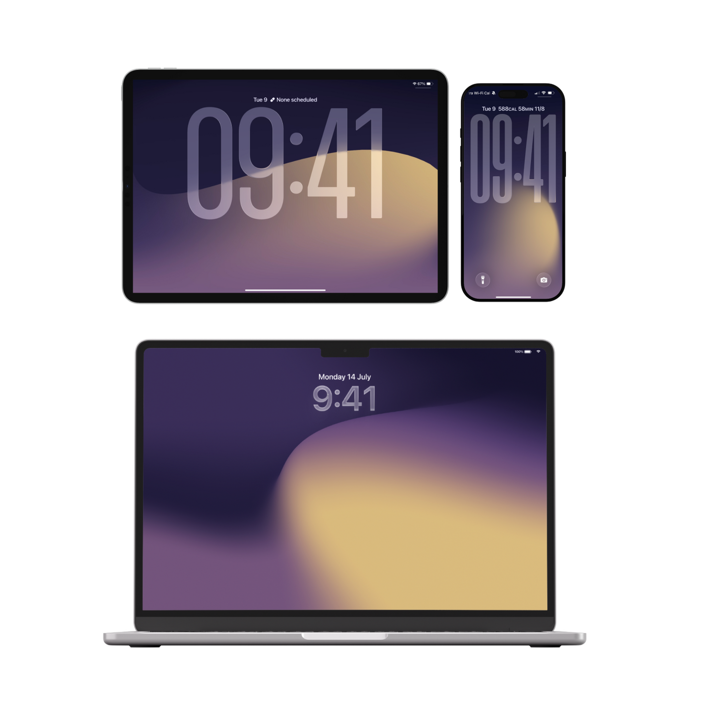 Ethereal Twilight Gradient | Aesthetic Wallpaper Set for iPhone iPad and Mac (T-019)