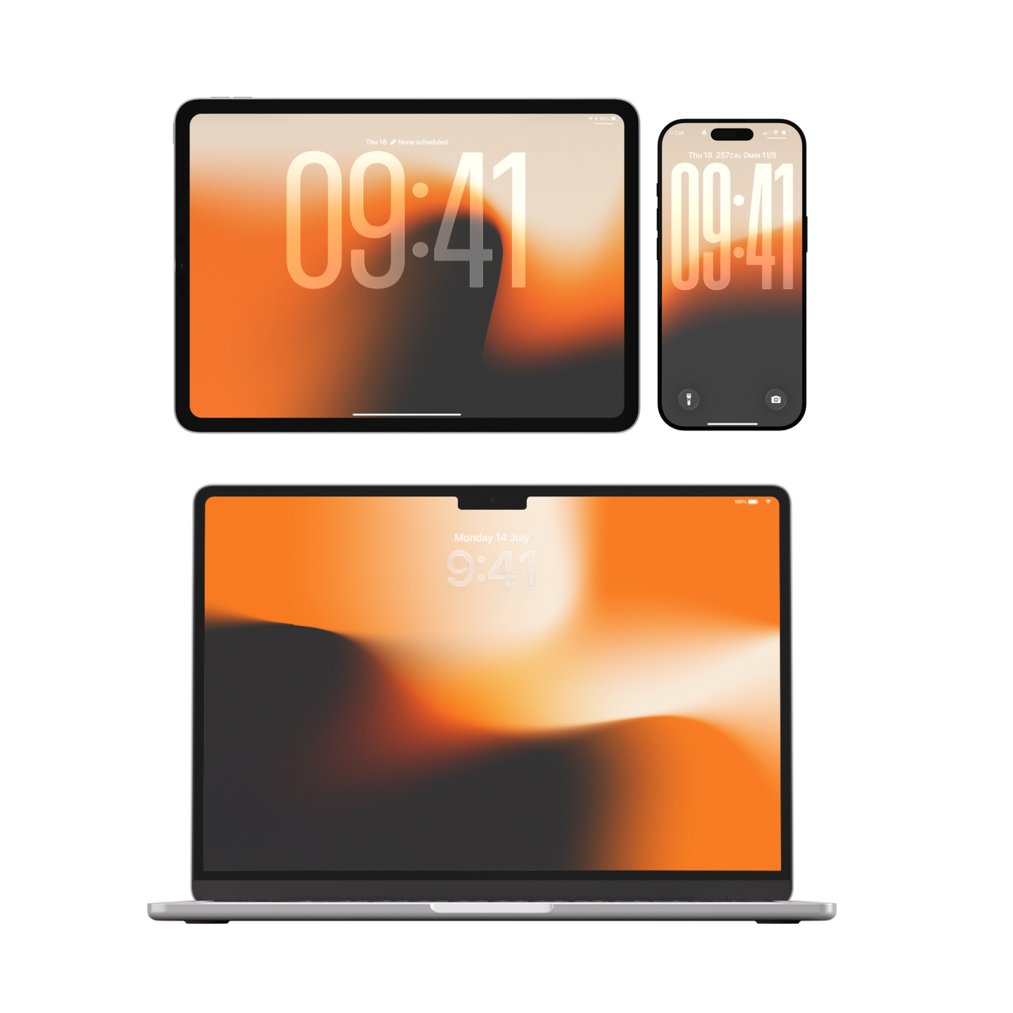 Orange Solaris Gradient | Wallpaper Set for iPhone iPad and Mac (T-020)
