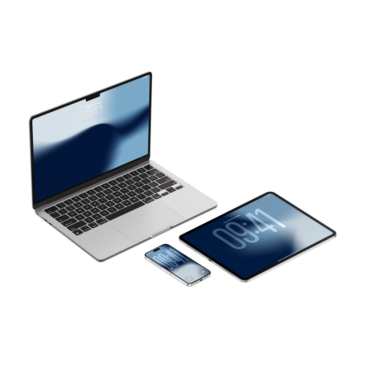 Aeon Deep Blue | Matching Wallpaper Set for iPhone iPad and Mac (T-021)
