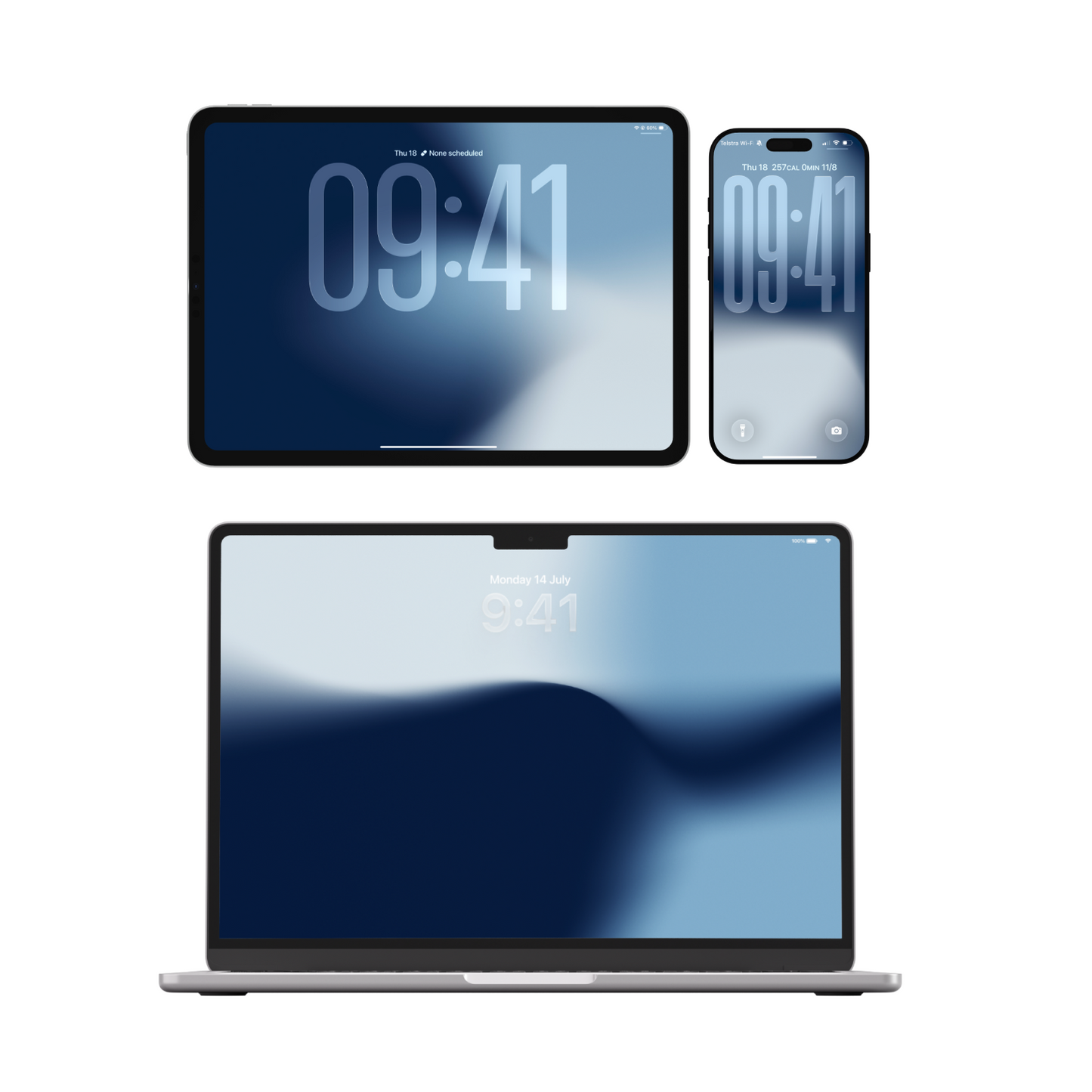 Aeon Deep Blue | Matching Wallpaper Set for iPhone iPad and Mac (T-021)